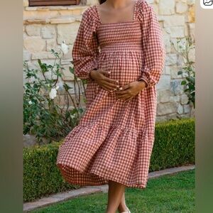 Pinkblush Red and White Gingham Midi Dress